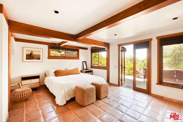 Bedroom, Interior, Recessed Lighting, Wooden Beams
