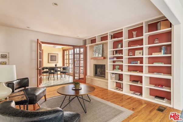 Fireplace, Interior, Recessed Lighting, Wood Texture Flooring