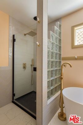 Bathroom, Free Standing Baths, Glass Shower, Interior, Marble