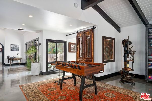 Game Room, Interior, Recessed Lighting, Wooden Beams