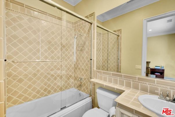 Bathroom, Glass Shower, Interior, Recessed Lighting, Tile Countertops