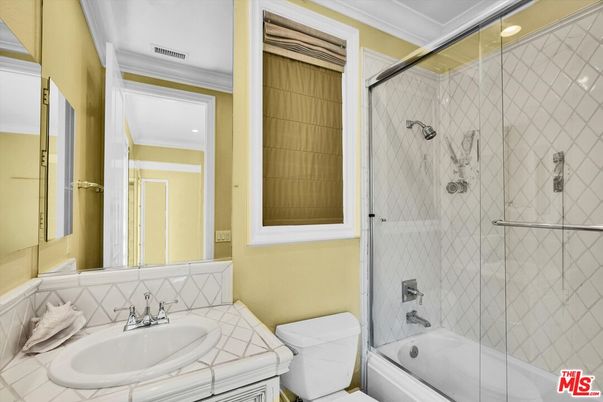 Bathroom, Glass Shower, Interior, Recessed Lighting, Tile Countertops