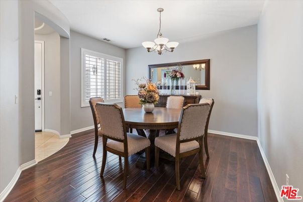 Chandelier, Dining room, Interior, Wood Texture Flooring