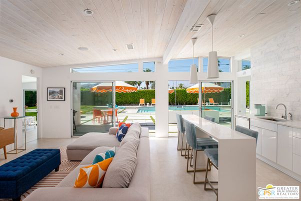 Interior, Kitchen, Living room, Pendant Lights, Recessed Lighting, Stone Walls, Wooden Ceilings