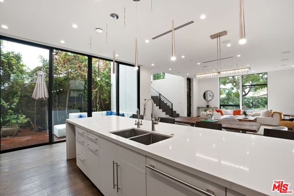 Dining room, Interior, Kitchen, Living room, Pendant Lights, Recessed Lighting, Wood Texture Flooring