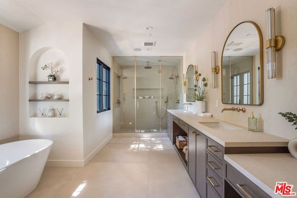 Bathroom, Dual Sink Vanities, Free Standing Baths, Glass Shower, Interior, Recessed Lighting