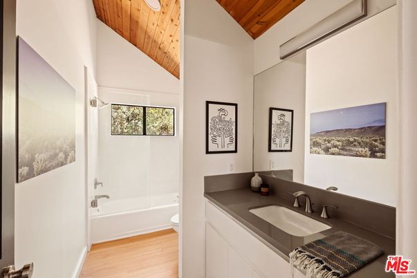 Bathroom, Interior, Wooden Ceilings, Wood Texture Flooring