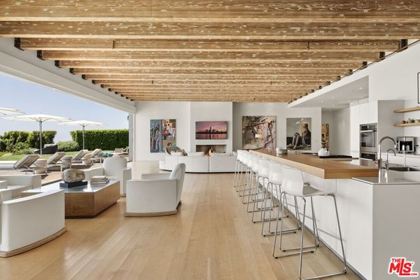 Interior, Kitchen, Living room, Stainless Steel Appliances, Wooden Beams, Wooden Ceilings, Wood Texture Flooring