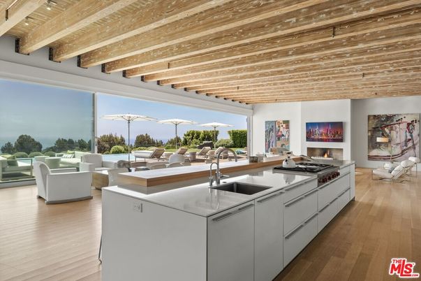 Interior, Kitchen, Living room, Water, Wooden Beams, Wooden Ceilings, Wood Texture Flooring