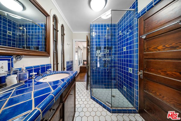 Bathroom, Glass Shower, Interior, Tile Countertops
