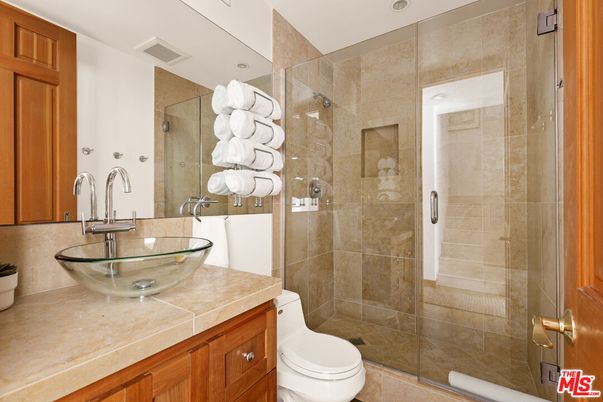 Bathroom, Glass Shower, Interior, Tile Countertops
