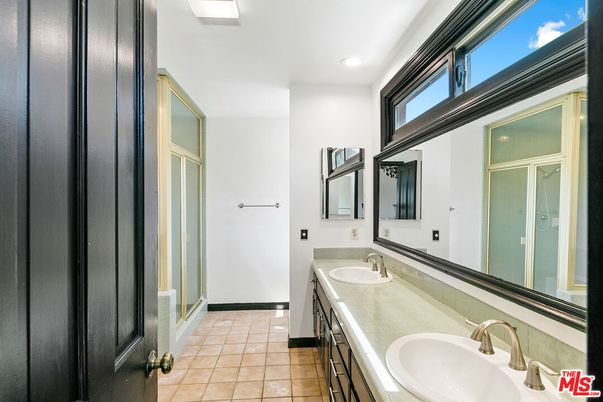 Bathroom, Dual Sink Vanities, Interior, Recessed Lighting, Tile Countertops