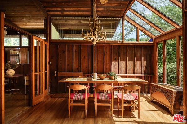 Dining room, Interior, Wooden Ceilings, Wood Texture Flooring, Wooden Walls
