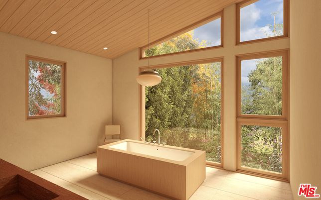 Bathroom, Interior, Pendant Lights, Recessed Lighting, Wooden Ceilings