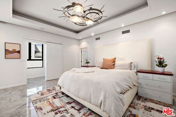 Bedroom, Interior, Marble, Recessed Lighting