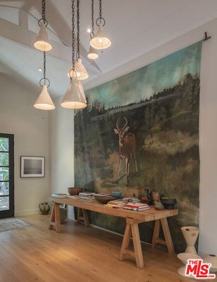 Home Office, Interior, Pendant Lights, Wood Texture Flooring