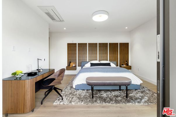 Bedroom, Home Office, Interior, Recessed Lighting, Wood Texture Flooring