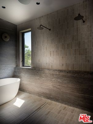 Bathroom, Free Standing Baths, Interior, Recessed Lighting, Wooden Walls