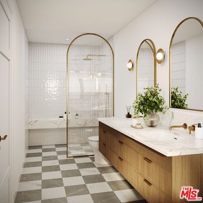Bathroom, Dual Sink Vanities, Glass Shower, Interior