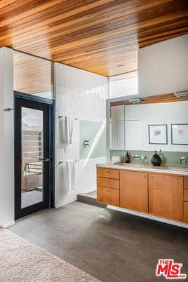 Bathroom, Glass Shower, Interior, Recessed Lighting, Wooden Ceilings
