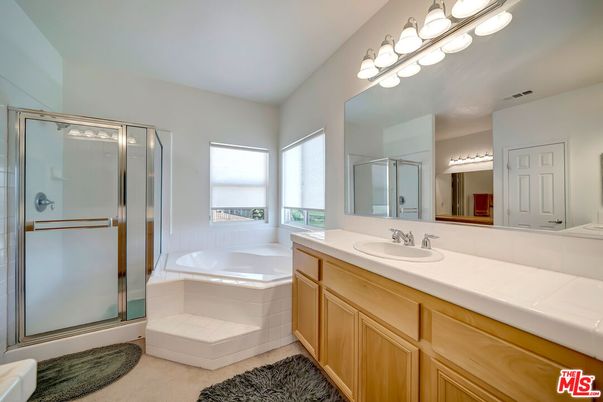 Bathroom, Dual Sink Vanities, Glass Shower, Interior, Tile Countertops