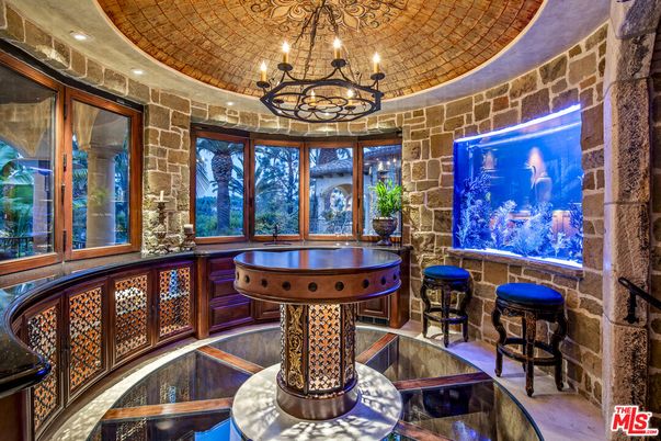 Chandelier, Interior, Stone Walls