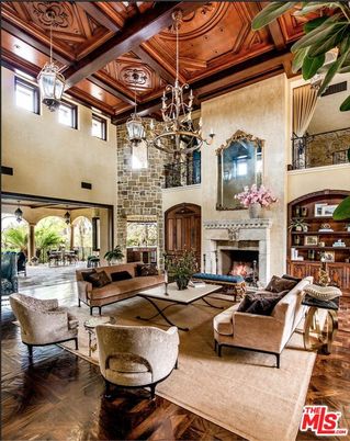 Chandelier, Fireplace, Interior, Living room, Wooden Beams, Wooden Ceilings, Wood Texture Flooring