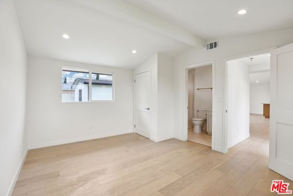 Bathroom, Empty room, Interior, Recessed Lighting, Wood Texture Flooring