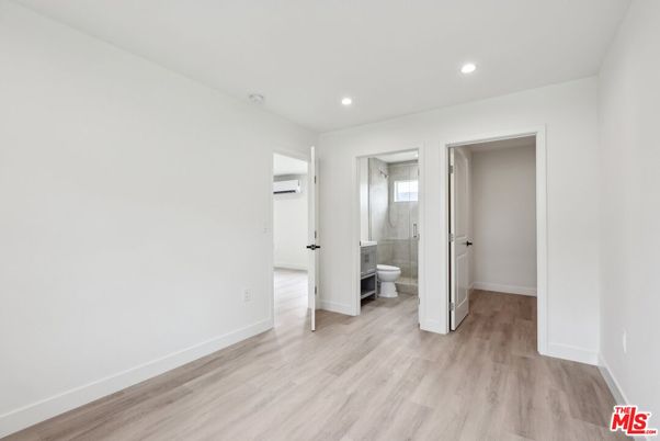 Bathroom, Empty room, Interior, Recessed Lighting, Wood Texture Flooring