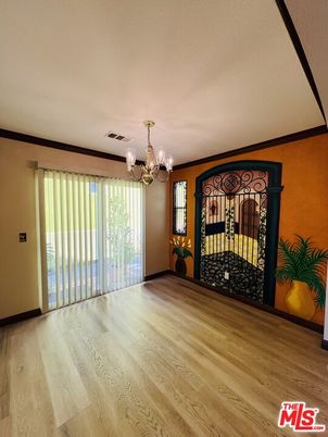 Chandelier, Empty room, Interior, Wood Texture Flooring