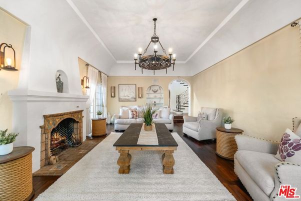 Chandelier, Fireplace, Interior, Living room, Wood Texture Flooring