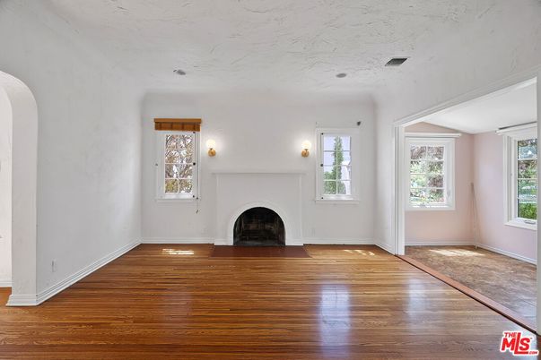 Empty room, Fireplace, Interior, Wood Texture Flooring