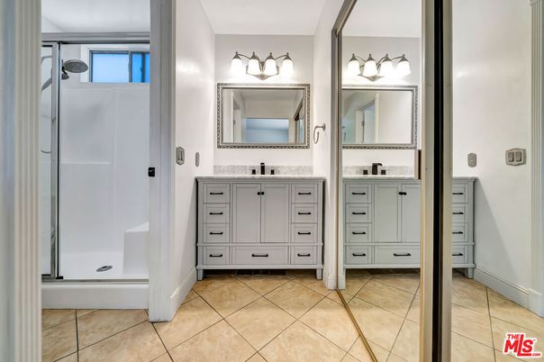 Bathroom, Dual Sink Vanities, Glass Shower, Interior