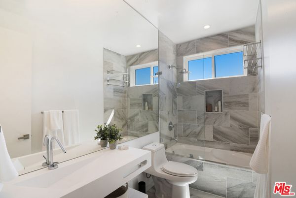 Bathroom, Glass Shower, Interior, Marble Walls, Recessed Lighting