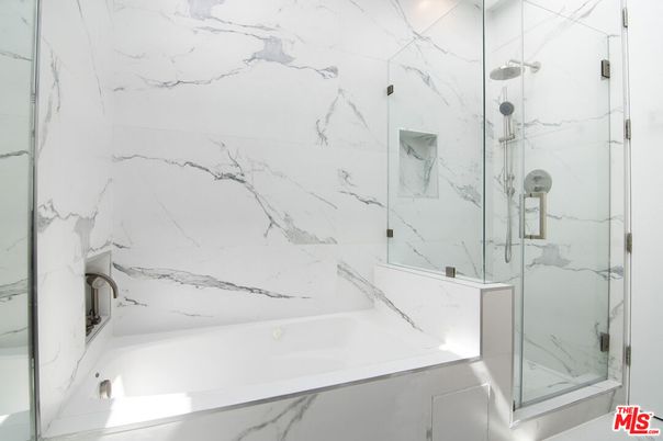 Bathroom, Glass Shower, Interior, Marble Walls