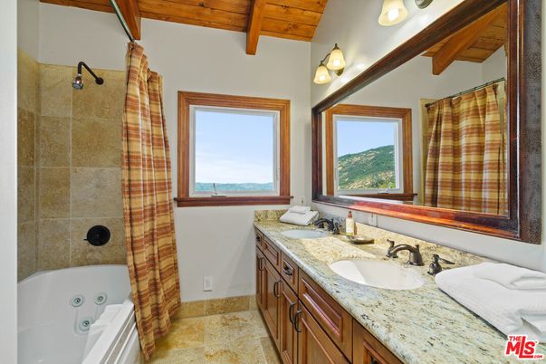 Bathroom, Interior, Wooden Beams