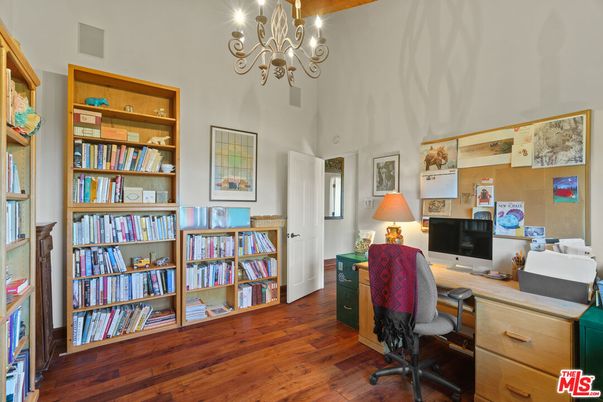 Chandelier, Home Office, Interior, Wood Texture Flooring
