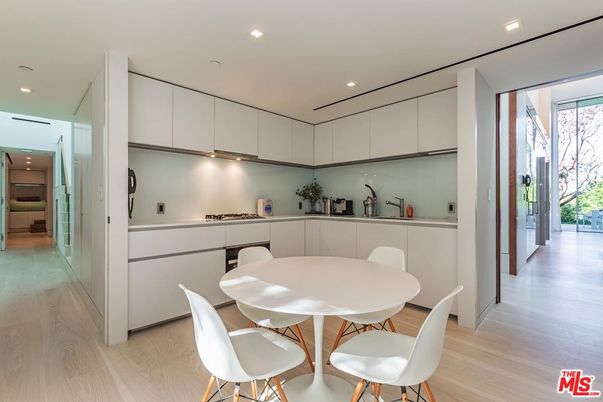 Dining room, Interior, Kitchen, Recessed Lighting, Wood Texture Flooring