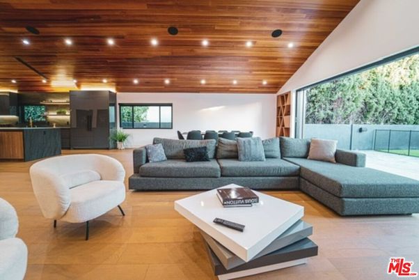 Interior, Living room, Recessed Lighting, Wooden Ceilings, Wood Texture Flooring