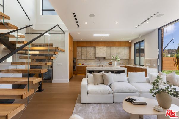 Interior, Kitchen, Living room, Recessed Lighting, Wood Texture Flooring
