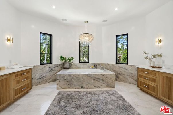 Bathroom, Chandelier, Interior, Recessed Lighting