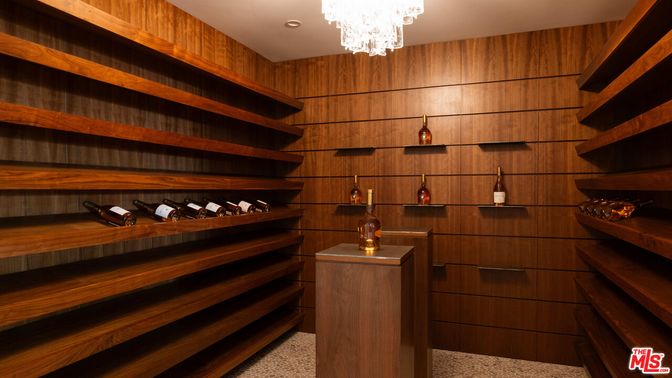 Chandelier, Interior, Recessed Lighting, Wine Storage, Wooden Walls