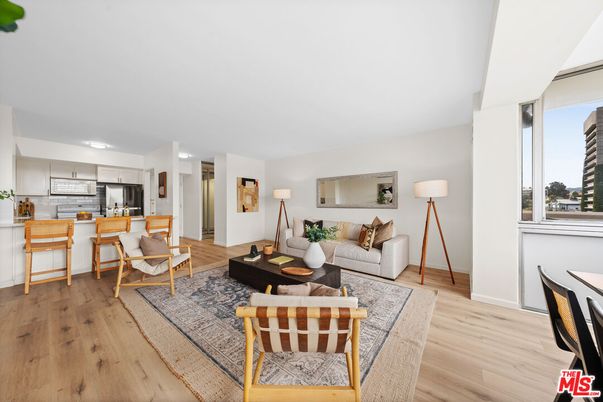 Interior, Kitchen, Living room, Stainless Steel Appliances, Wood Texture Flooring