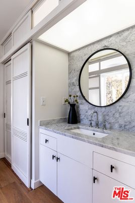 Bathroom, Interior, Marble Walls, Wood Texture Flooring
