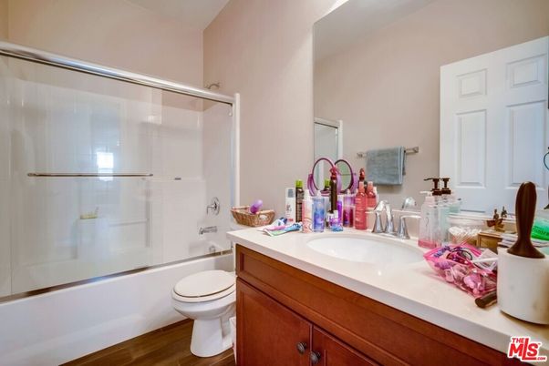 Bathroom, Glass Shower, Interior, Wood Texture Flooring
