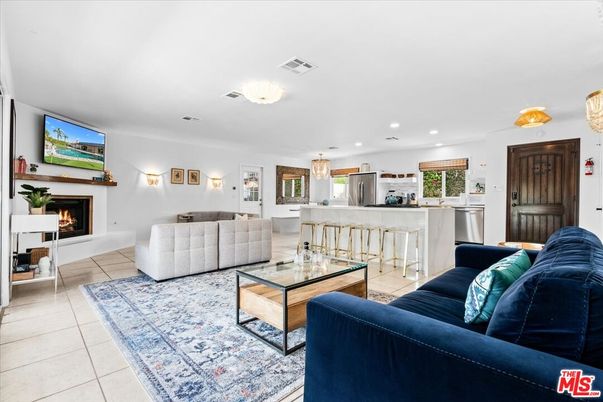 Fireplace, Interior, Kitchen, Living room, Pendant Lights, Recessed Lighting