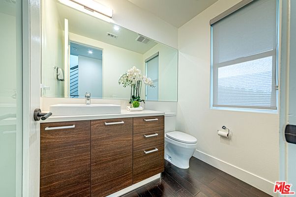 Bathroom, Interior, Recessed Lighting, Wood Texture Flooring