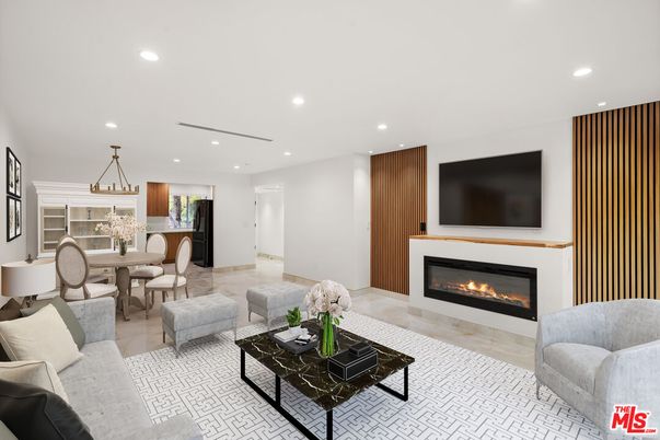 Chandelier, Dining room, Fireplace, Interior, Living room, Pendant Lights, Recessed Lighting