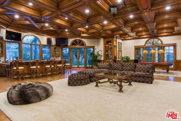 Billiard Table, Game Room, Interior, Pendant Lights, Recessed Lighting, Wooden Beams, Wooden Ceilings