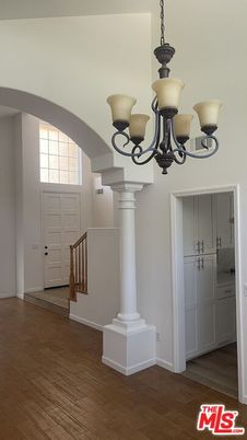 Chandelier, Interior, Wood Texture Flooring
